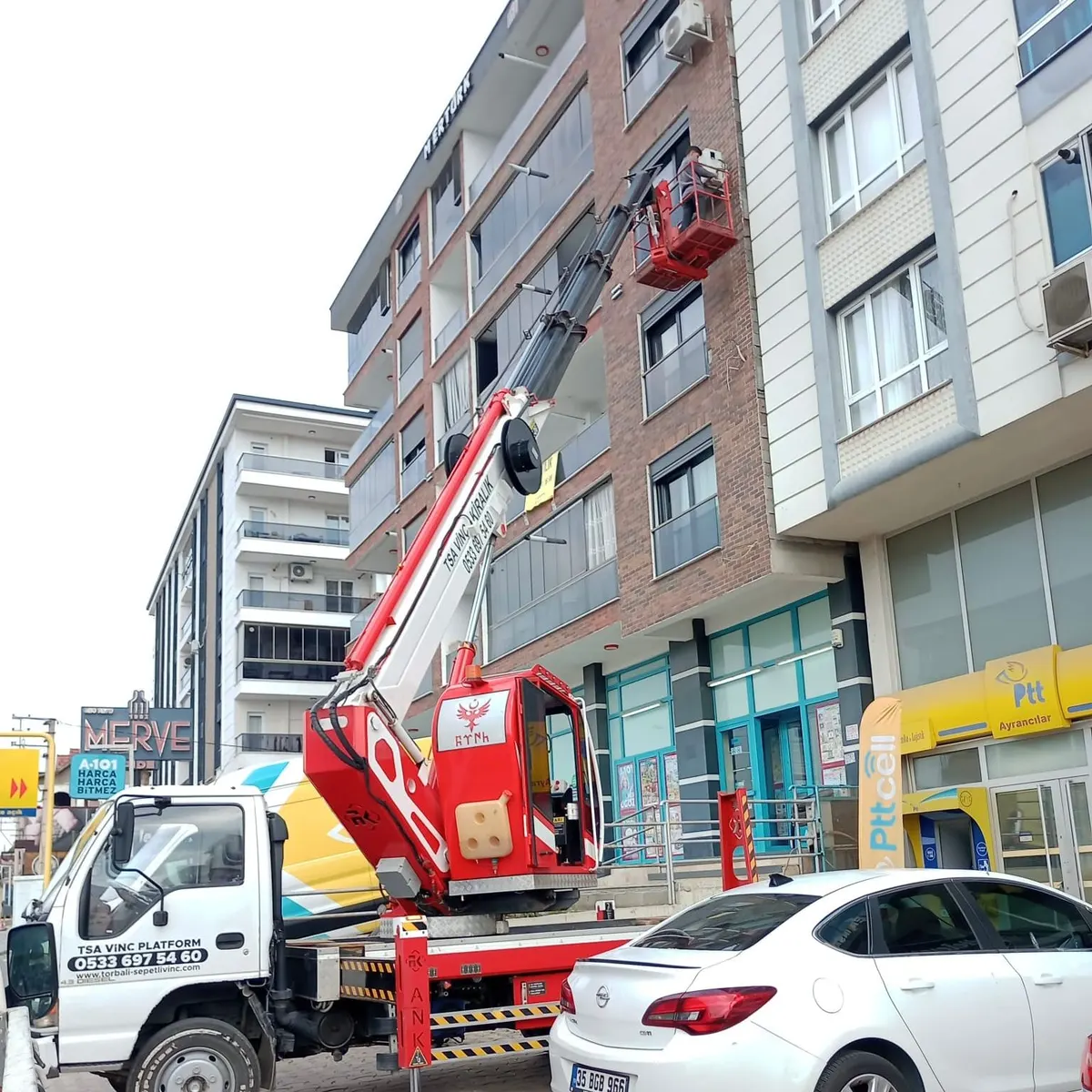 Torbalı sepetli vinç ile klima montaj ve bakım hizmeti